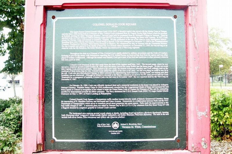 Donald Cook Square Marker. Click for full size. Donald Cook Square Marker image. Click for full size.