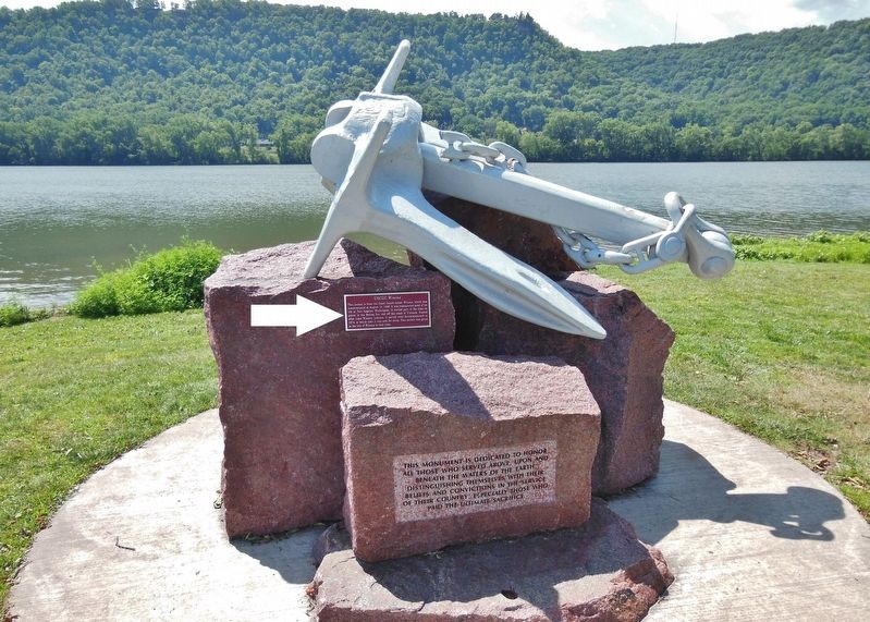 U.S. Coast Guard Cutter <i>Winona</i> Marker (<i>wide view; marker located beneath anchor</i>) image. Click for full size.