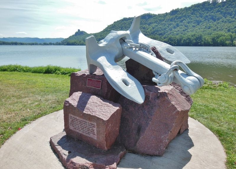 U.S. Coast Guard Cutter <i>Winona</i> Monument (<i>Lake Winona in the background</i>) image. Click for full size.