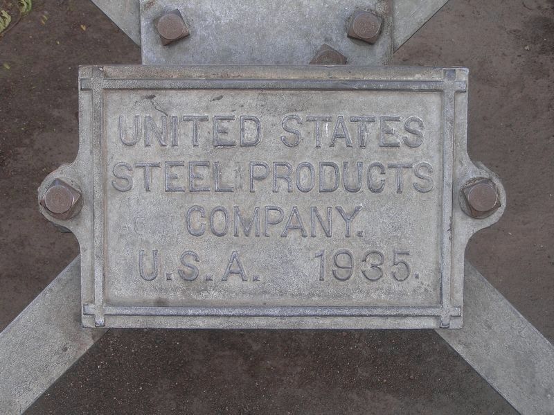 United States Steel Products Company plate on the tower image. Click for full size.
