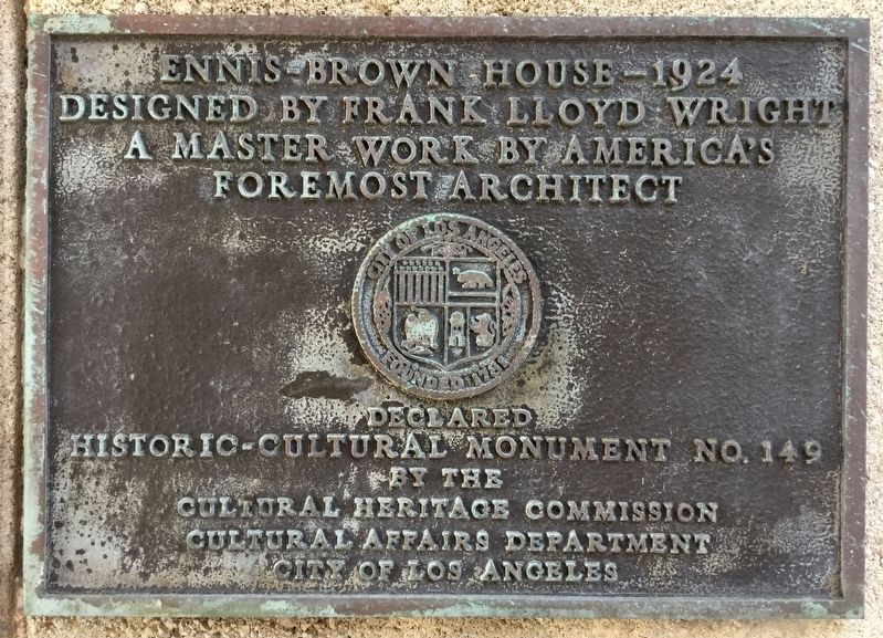 Ennis House Marker. Click for full size. Ennis House Marker image. Click for full size.