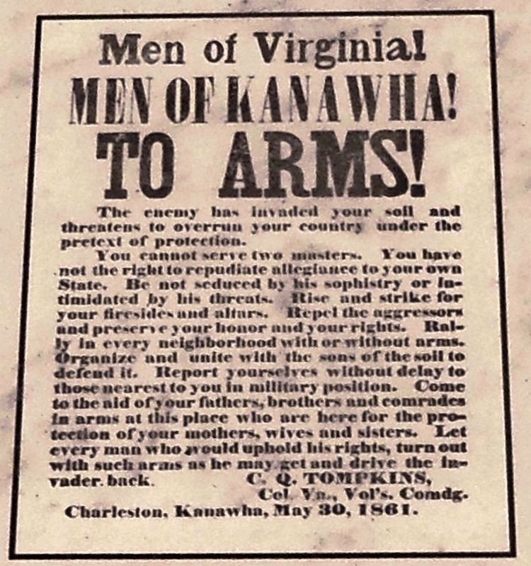 Marker detail: "To Arms" broadside, May 30, 1861 image. Click for full size.