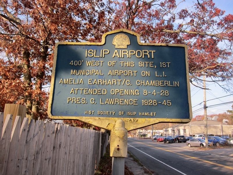 Islip Airport Marker image. Click for full size.
