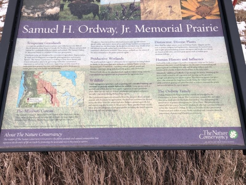 Samuel H. Ordway, Jr. Memorial Prairie Marker image. Click for full size.