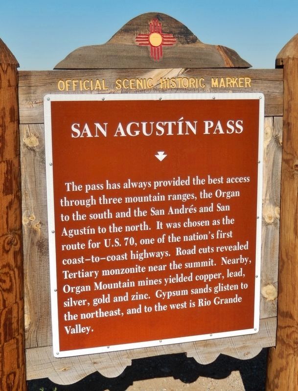 San Augustn Pass Marker (<i>updated photo; wording has changed slightly</i>) image. Click for full size.
