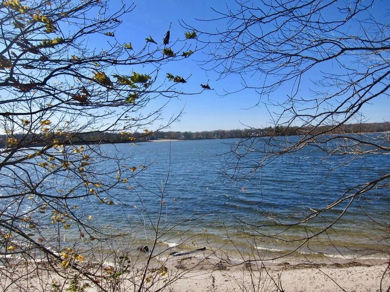 Lake Ronkonkoma, as seen from shoreline nearest the marker (i.e., across the street) image. Click for full size.