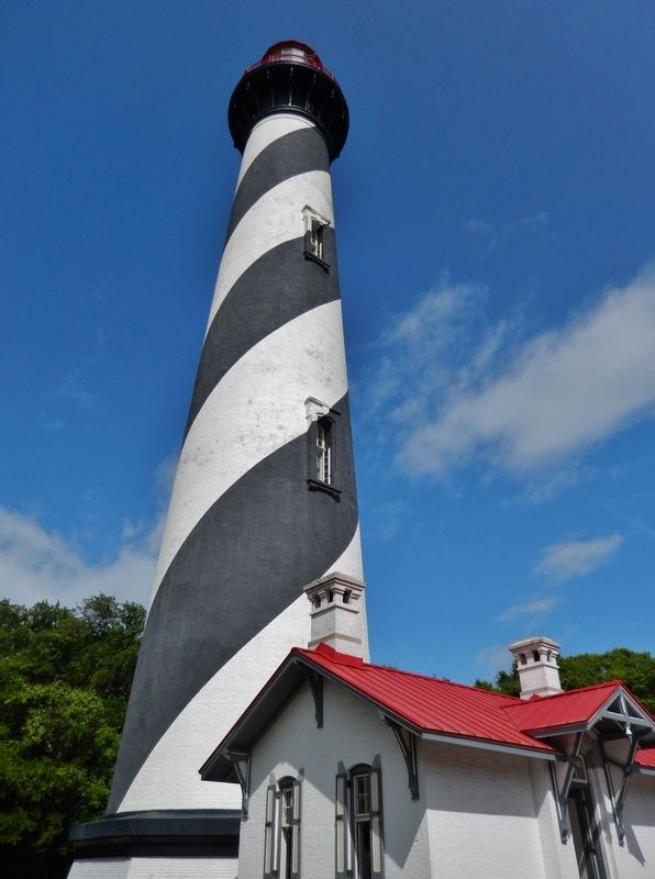St. Augustine Lighthouse (<i>view from near marker</i>) image. Click for full size.