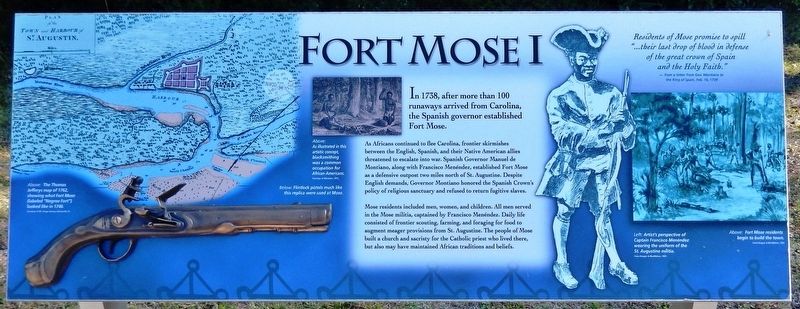Fort Mose I Marker image. Click for full size.