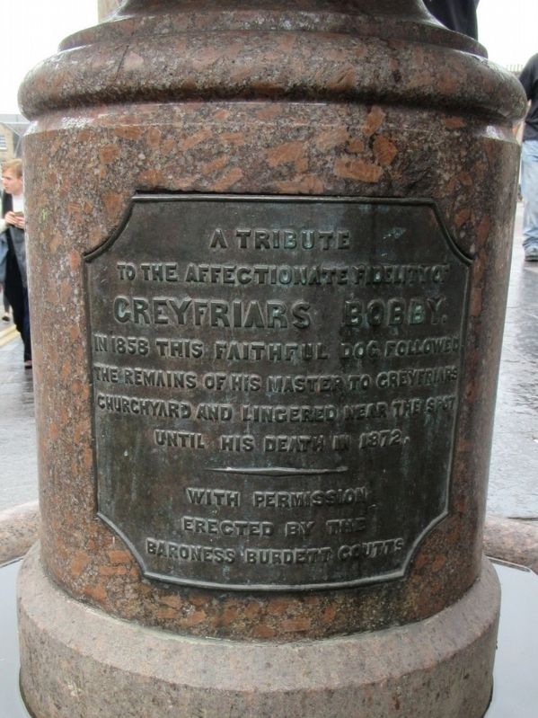 Greyfriars Bobby Marker. Click for full size. Greyfriars Bobby Marker image. Click for full size.