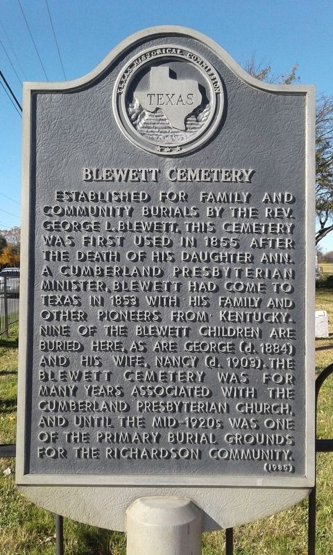 Blewett Cemetery Marker image. Click for full size.