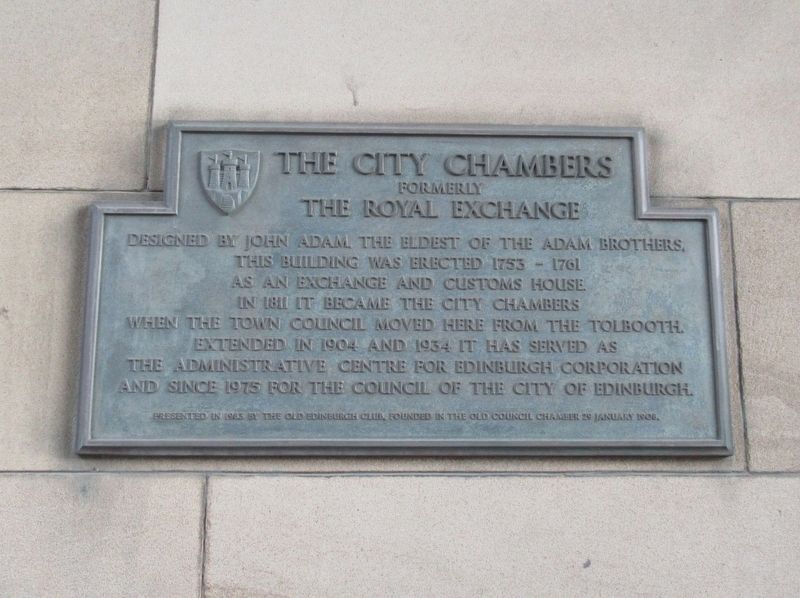 The City Chambers Marker. Click for full size. The City Chambers Marker image. Click for full size.