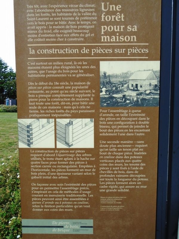 Une fort pour sa maison / A forest for his house Marker image. Click for full size.