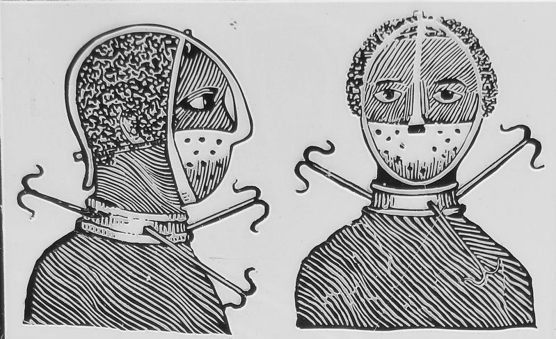 Marker detail: Metal face masks are examples some of the extreme forms of torture Slaves endured image. Click for full size.