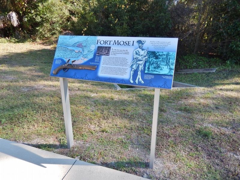 Fort Mose I Marker (<i>wide view</i>) image. Click for full size.