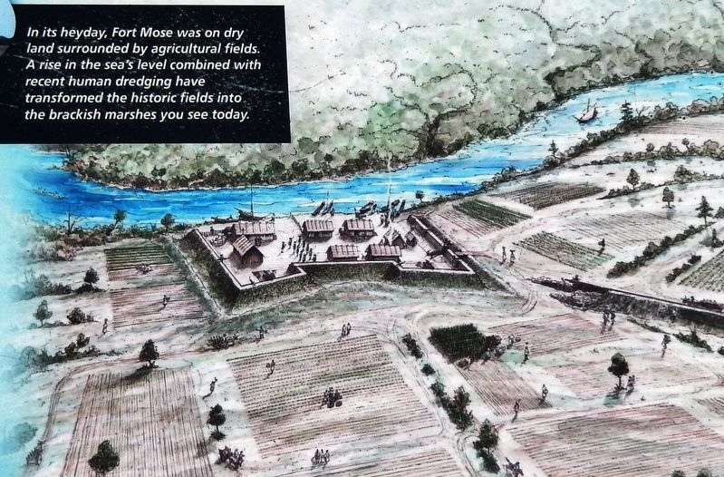 Marker detail: Artist's conception of Fort Muse in its heyday image. Click for full size.