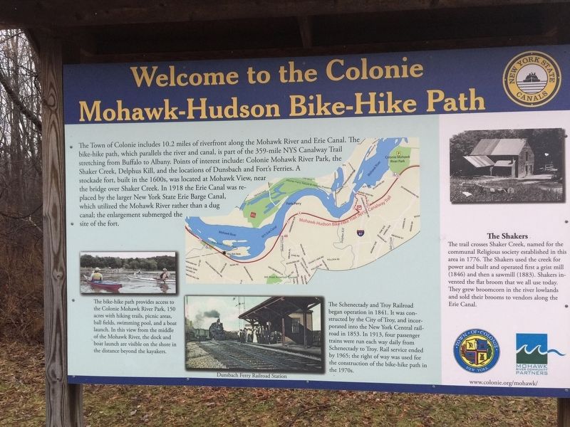 Welcome to the Colonie Mohawk-Hudson Bike-Hike Path Marker image. Click for full size.