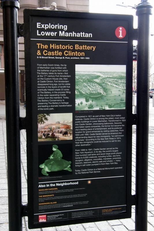 Historic Battery Park & Castle Clinton Marker image. Click for full size.