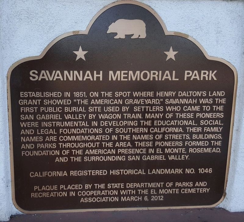 Savannah Memorial Park Marker. Click for full size. Savannah Memorial Park Marker image. Click for full size.