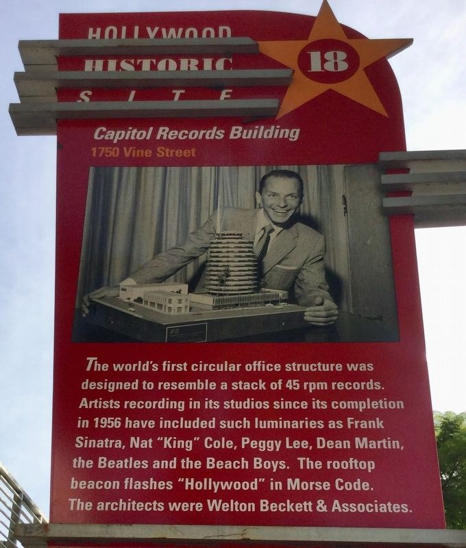 Capitol Records Building Marker image. Click for full size.
