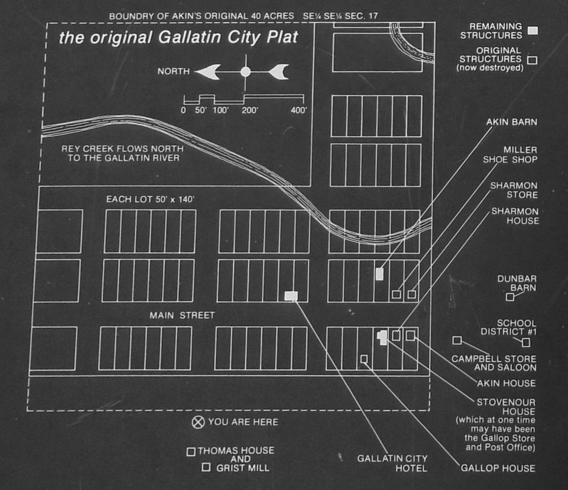 Marker detail: Original Gallatin City Plat. Click for full size. Marker detail: Original Gallatin City Plat image. Click for full size.