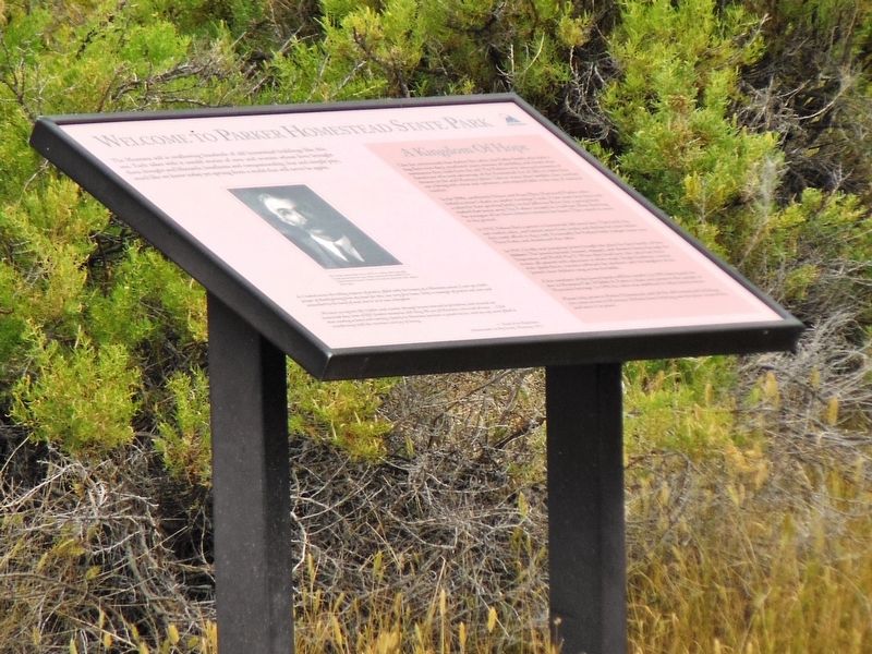 Welcome to Parker Homestead State Park Marker (<i>tall view</i>). Click for full size. Welcome to Parker Homestead State Park Marker (<i>tall view</i>) image. Click for full size.