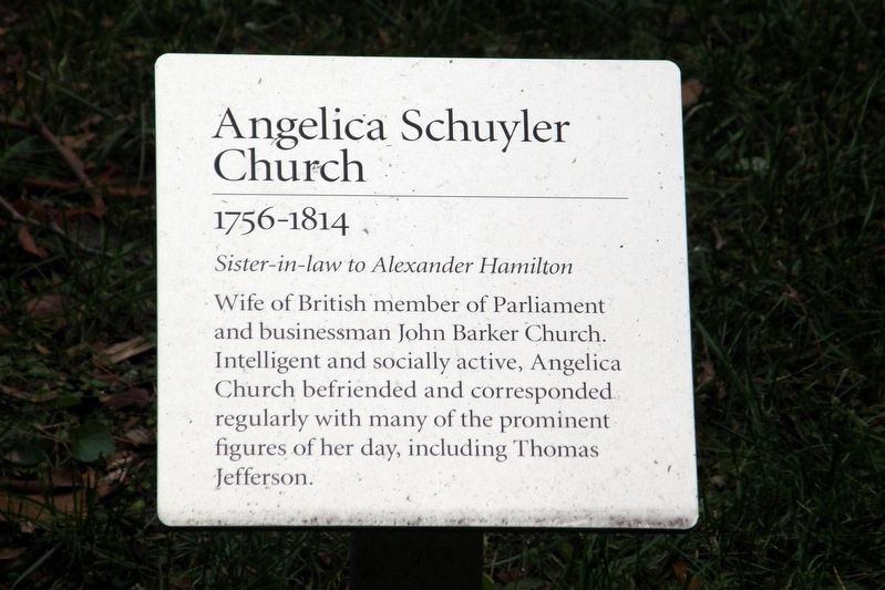 Angelica Schuyler Church Marker image. Click for full size.