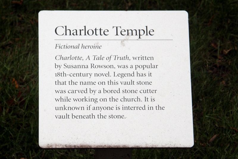 Charlotte Temple Marker image. Click for full size.