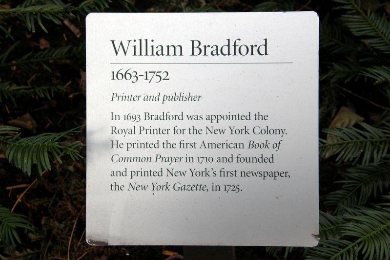 William Bradford Marker. Click for full size. William Bradford Marker image. Click for full size.