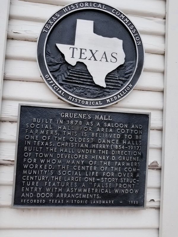 Gruene's Hall Marker image. Click for full size.