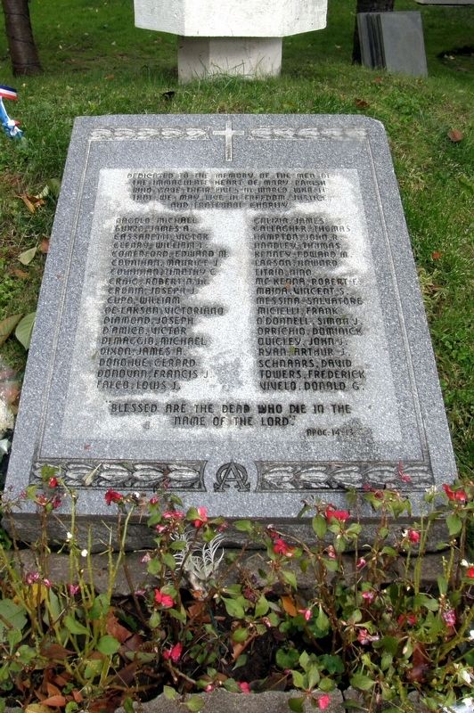 Immaculate Heart of Mary Parish WWII Memorial. Click for full size. Immaculate Heart of Mary Parish WWII Memorial image. Click for full size.