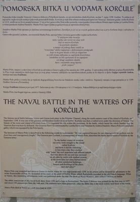 The Naval Battle in the Waters Off Korčula Marker image. Click for full size.