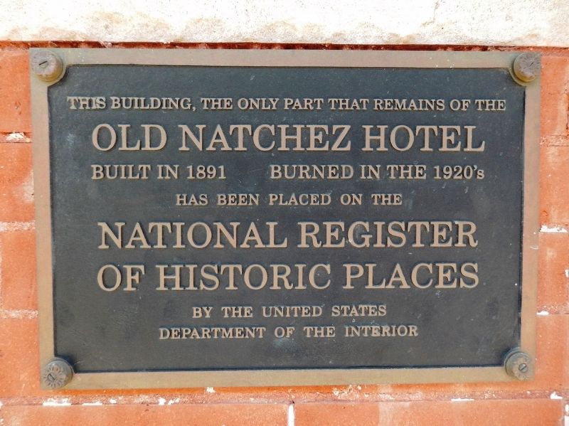 Old Natchez Hotel Marker image. Click for full size.