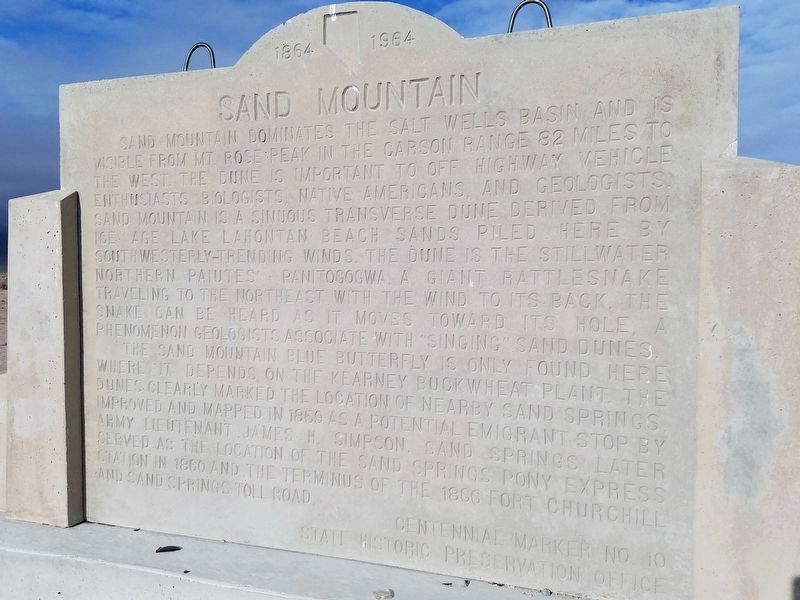 Sand Mountain Marker. Click for full size. Sand Mountain Marker image. Click for full size.