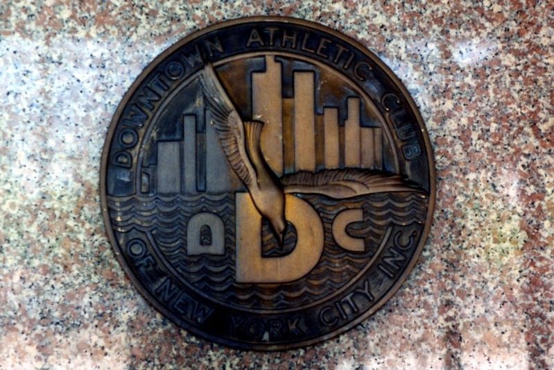 The Downtown Athletic Club seal, May 2002 image. Click for full size.