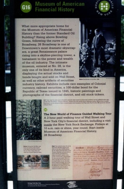 26 Broadway Marker image. Click for full size.