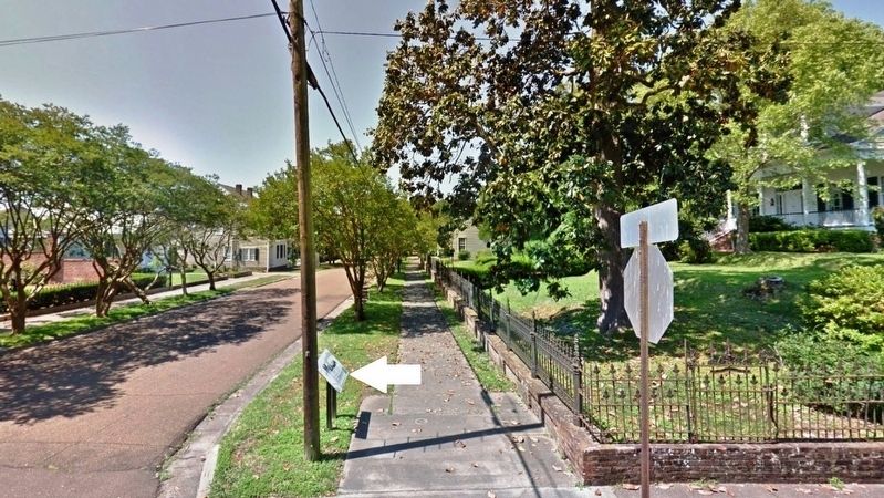 Intersection of High and North Pearl streets Marker (<i>looking south along Pearl Street</i>). Click for full size. Intersection of High and North Pearl streets Marker (<i>looking south along Pearl Street</i>) image. Click for full size.