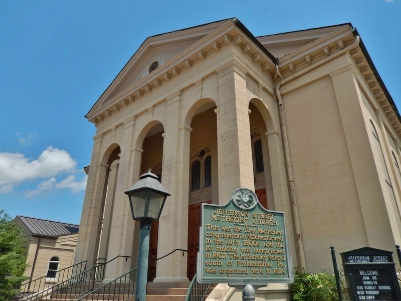 Jefferson Street Methodist Church Marker (<i>wide view</i>) image. Click for full size.