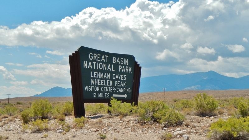 Great Basin National Park Sign (<i>located on US Highway 50, near Baker, Nevada</i>) image. Click for full size.