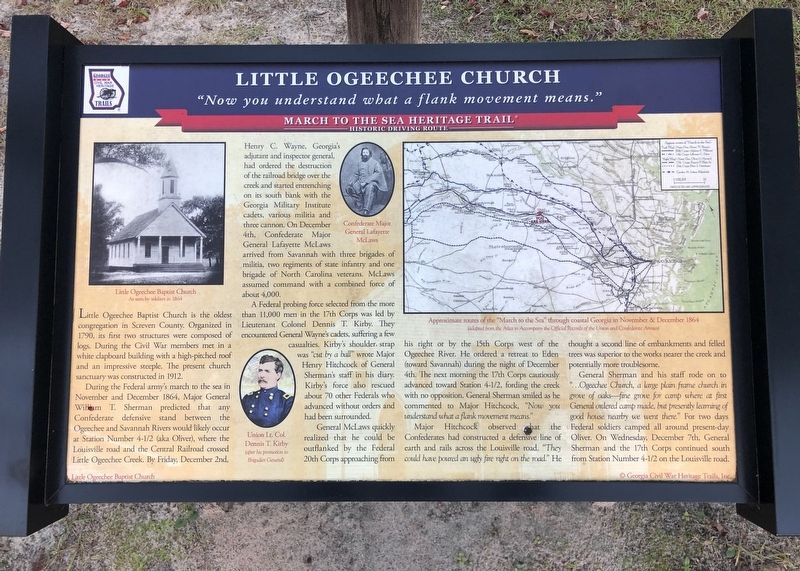 Little Ogeechee Church Marker. Click for full size. Little Ogeechee Church Marker image. Click for full size.