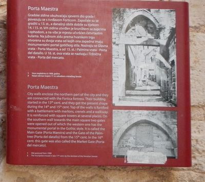 Porta Maestra Marker. Click for full size. Porta Maestra Marker image. Click for full size.