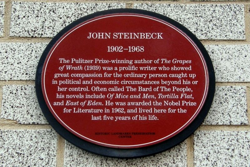 John Steinbeck Marker. Click for full size. John Steinbeck Marker image. Click for full size.