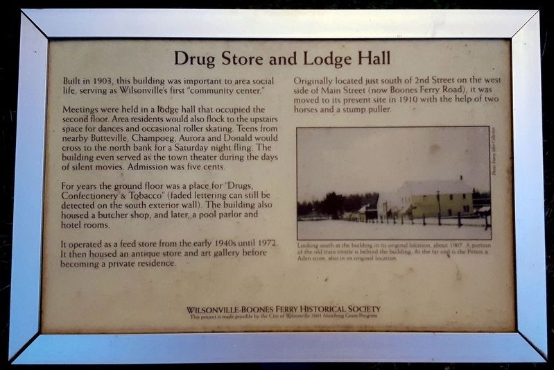 Drug Store and Lodge Hall Marker. Click for full size. Drug Store and Lodge Hall Marker image. Click for full size.