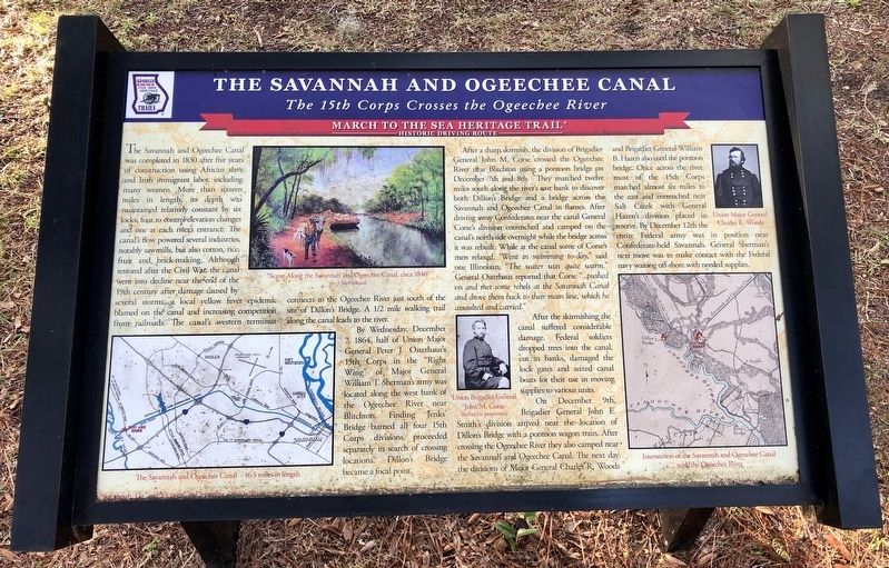 The Savannah and Ogeechee Canal Marker. Click for full size. The Savannah and Ogeechee Canal Marker image. Click for full size.