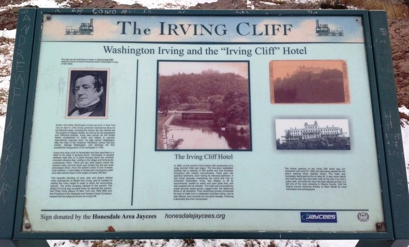 Washington Irving and the "Irving Cliff" Hotel Marker image. Click for full size.
