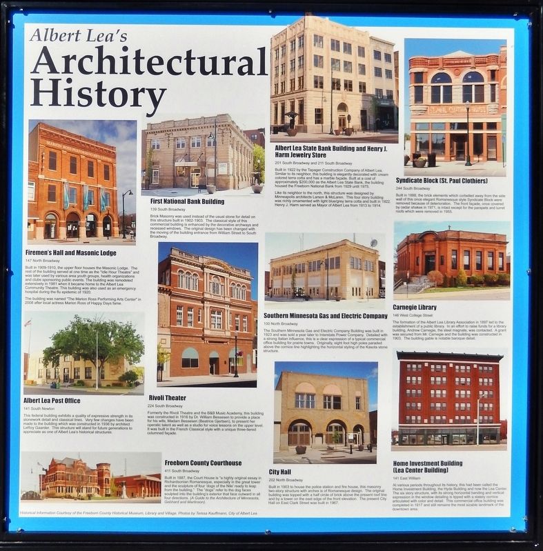 Albert Lea's Architectural History Marker image. Click for full size.
