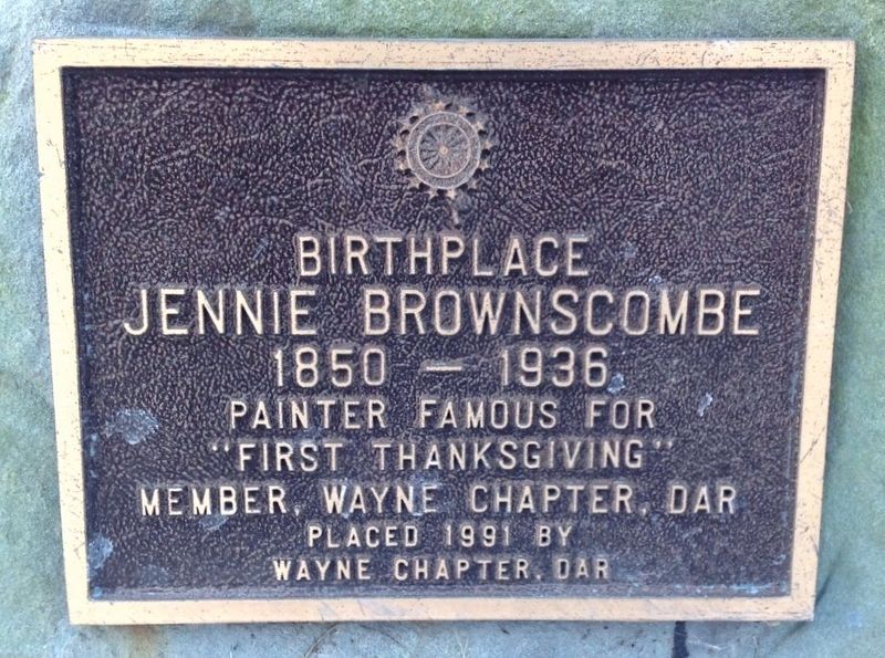 Jennie Brownscombe Birthplace Marker. Click for full size. Jennie Brownscombe Birthplace Marker image. Click for full size.