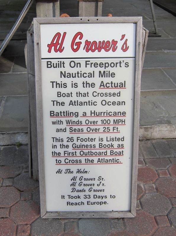 Al Grover's <i>Spirit of Freeport</i> Marker image. Click for full size.