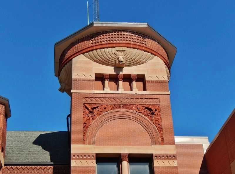 Freeborn County Courthouse (<i>former tower architecture detail</i>) image. Click for full size.