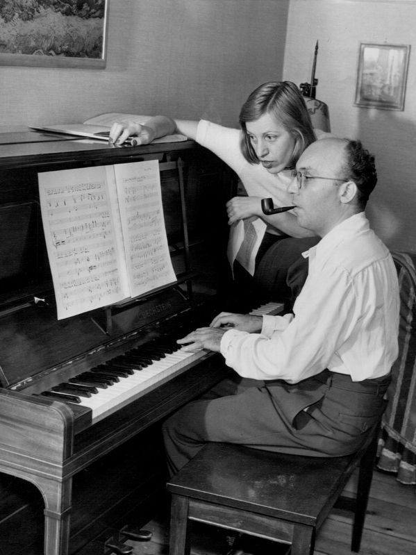 Kurt Weill and Lotte Lenya at home in 1942. image. Click for full size.