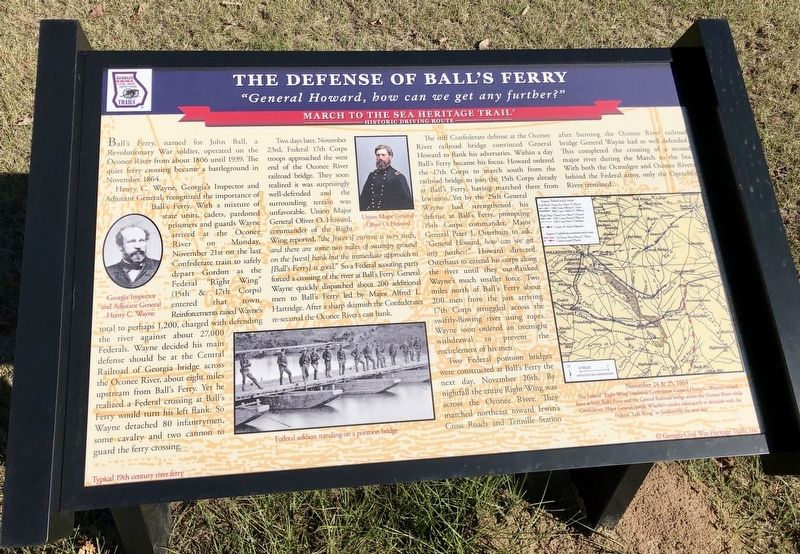 Another nearby marker on Ball's Ferry during the Civil War. image. Click for full size.
